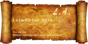 Leimdörfer Aliz névjegykártya